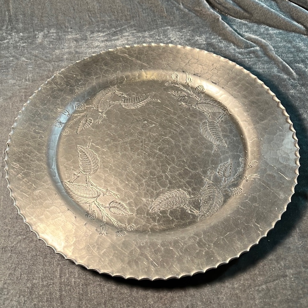 VTG Wrought Farberware Hammered Metal Tray